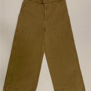 Madewell Khaki Denim Canvas Jeans Emmett wide leg